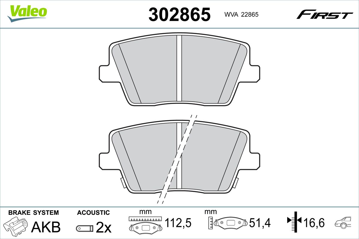 VALEO Fékbetét, mind 302865_VALEO